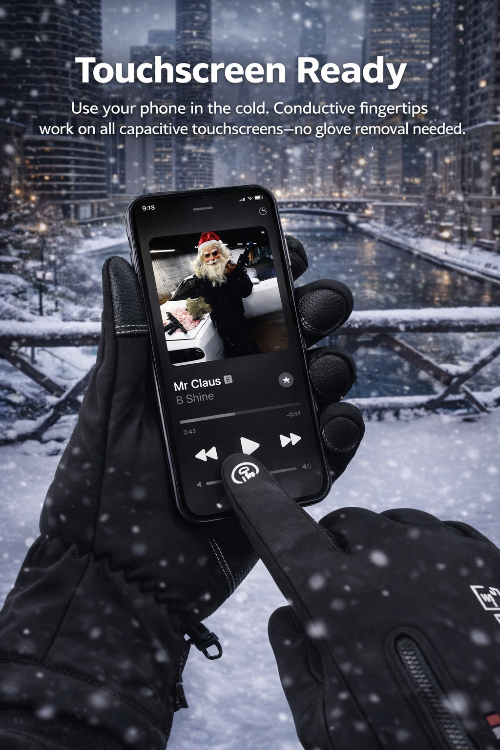 Waterproof Touchscreen Winter Gloves